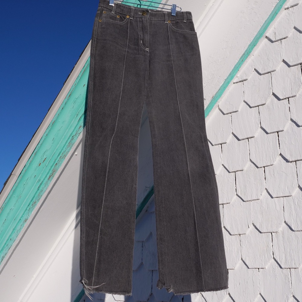 Y2K does 70s‎ Chloé grey 100% cotton made in France bootcut mid rise jeans - Picture 2 of 9